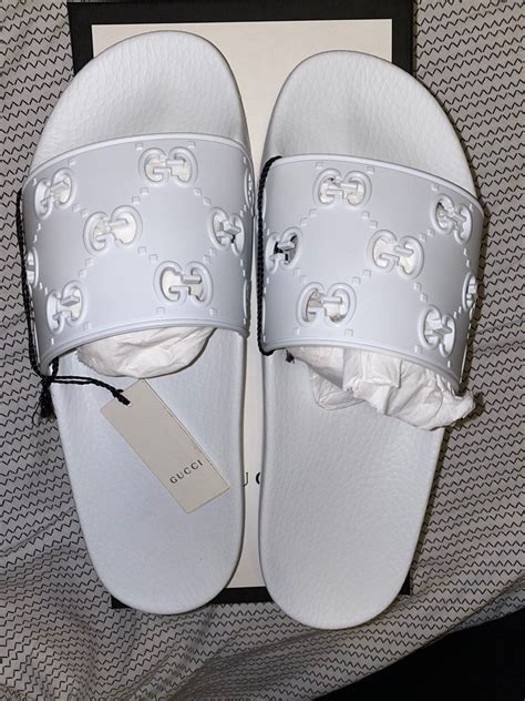 white gucci slides womens|gucci women's slides clearance sale.